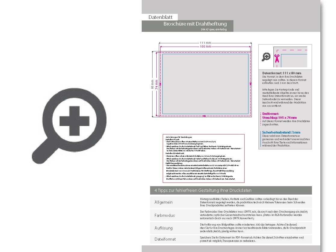 Product Bild brosch__re_mit_drahtheftung__endformat_din_a7_quer__88-seitig