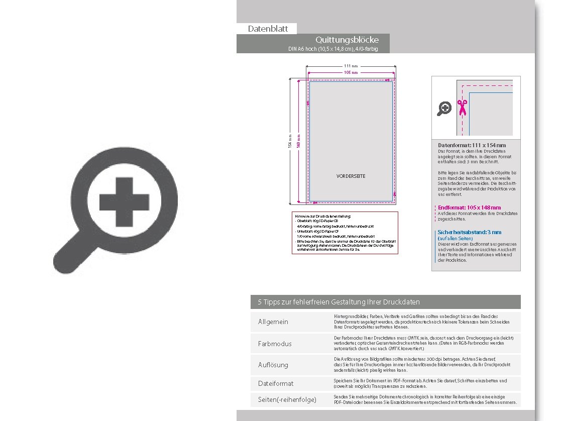 Product Bild quittungsblock_din_a6_hoch__2-fach__1_1-farbig__25_s__tze_je_block