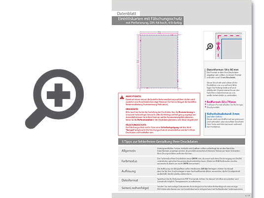 Product Bild eintrittskarte_mit_f__lschungsschutz_din_a8__mit_perforierung_(4_0_einseitig_bedruckt)