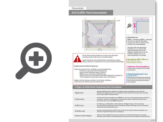 Product Bild hartschaumplatte_mit_anti-graffiti-lack_gl__nzend_in_schmetterling-form_konturgefr__st___einseitig_4_0-farbig_bedruckt