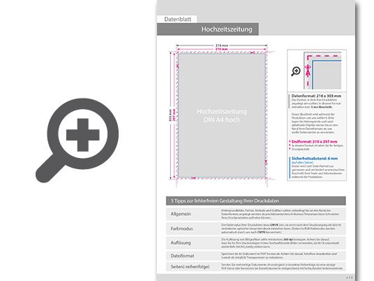 Product Bild hochzeitszeitung_mit_drahtheftung__endformat_din_a4__48-seitig