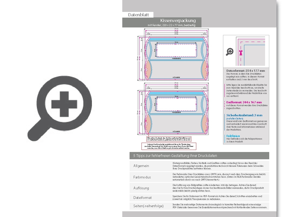 Product Bild kissenverpackung_(22_cm_x_2_2_cm_x_7_7_cm)_beidseitig_bedruckt_5_4-farbig_(cmyk_+_sonderfarbe)_mit_gestanztem_fenster